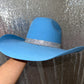 Sky Blue Felt & Crystal Hat