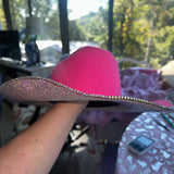 FLASH SALE: Bailey Hot Pink 7 3/8 w/ ab rhinestones
