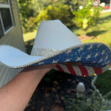 FLASH SALE: White straw w/ American Flag underneath (Defective)