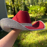 Burgundy Red & Crystal Rhinestones