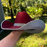 Burgundy Red & Crystal Rhinestones