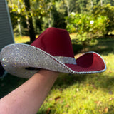 Burgundy Red & Crystal Rhinestones