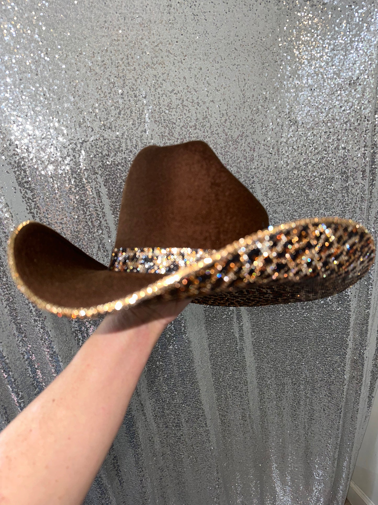 Brown Felt with Leopard Rhinestones