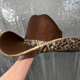 Brown Felt with Leopard Rhinestones