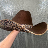 Brown Felt with Leopard Rhinestones