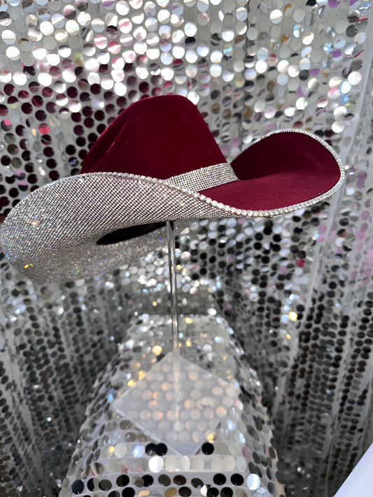 Maroon & Crystal Rhinestones