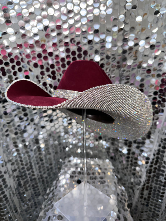 Maroon & Crystal Rhinestones