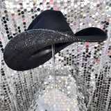 Black Felt & Black Rhinestones