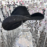 Black Felt & Black Rhinestones