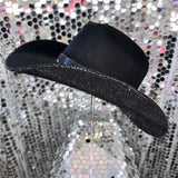 Black Felt & Black Rhinestones