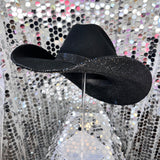 Black Felt & Black Rhinestones