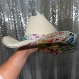 Kids Sand Hat w/ Rainbow Leopard Rhinestones