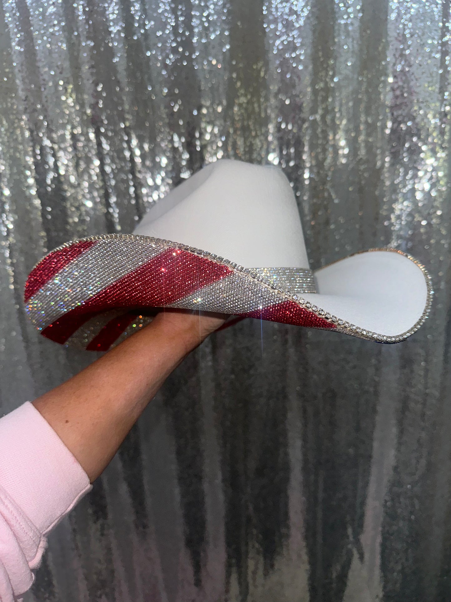 White hat & American Flag Rhinestones