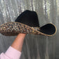 Black Felt Hat & Leopard Rhinestones