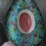 Pink & Turquoise Butterfly Hat
