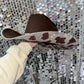 Brown Felt & Brown Cow Print Rhinestones