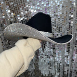 Black Felt & Crystal Rhinestones