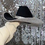 Black Felt & Crystal Rhinestones