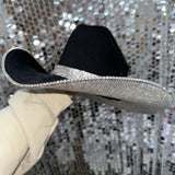 Black Felt & Crystal Rhinestones