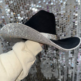 Black Felt & Crystal Rhinestones