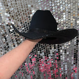 Black Felt & Black Rhinestones (Strechy Band Option)