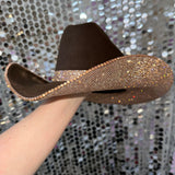 Brown Felt & Champagne Rhinestones