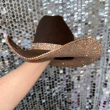 Brown Felt & Champagne Rhinestones