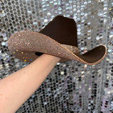Brown Felt & Champagne Rhinestones