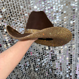 Brown Felt & Lt Topaz Rhinestones