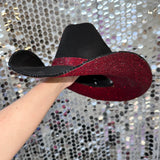 Black Suede & Maroon Rhinestones