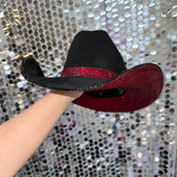 Black Suede & Maroon Rhinestones