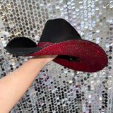 Black Suede & Maroon Rhinestones