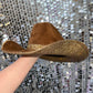 Tobacco suede Hat & Lt Topaz Rhinestones