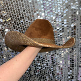 Tobacco suede Hat & Lt Topaz Rhinestones
