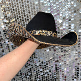 Black Suede & Brown Leopard Rhinestones