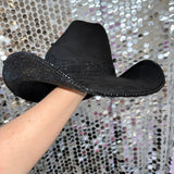 Black Suede & Black Rhinestones