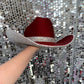 Maroon Suede Hat & Crystal Rhinestones