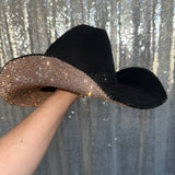 Black Suede & Champagne Rhinestones