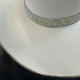 DEFECTIVE: Large white w/ ab rhinesones