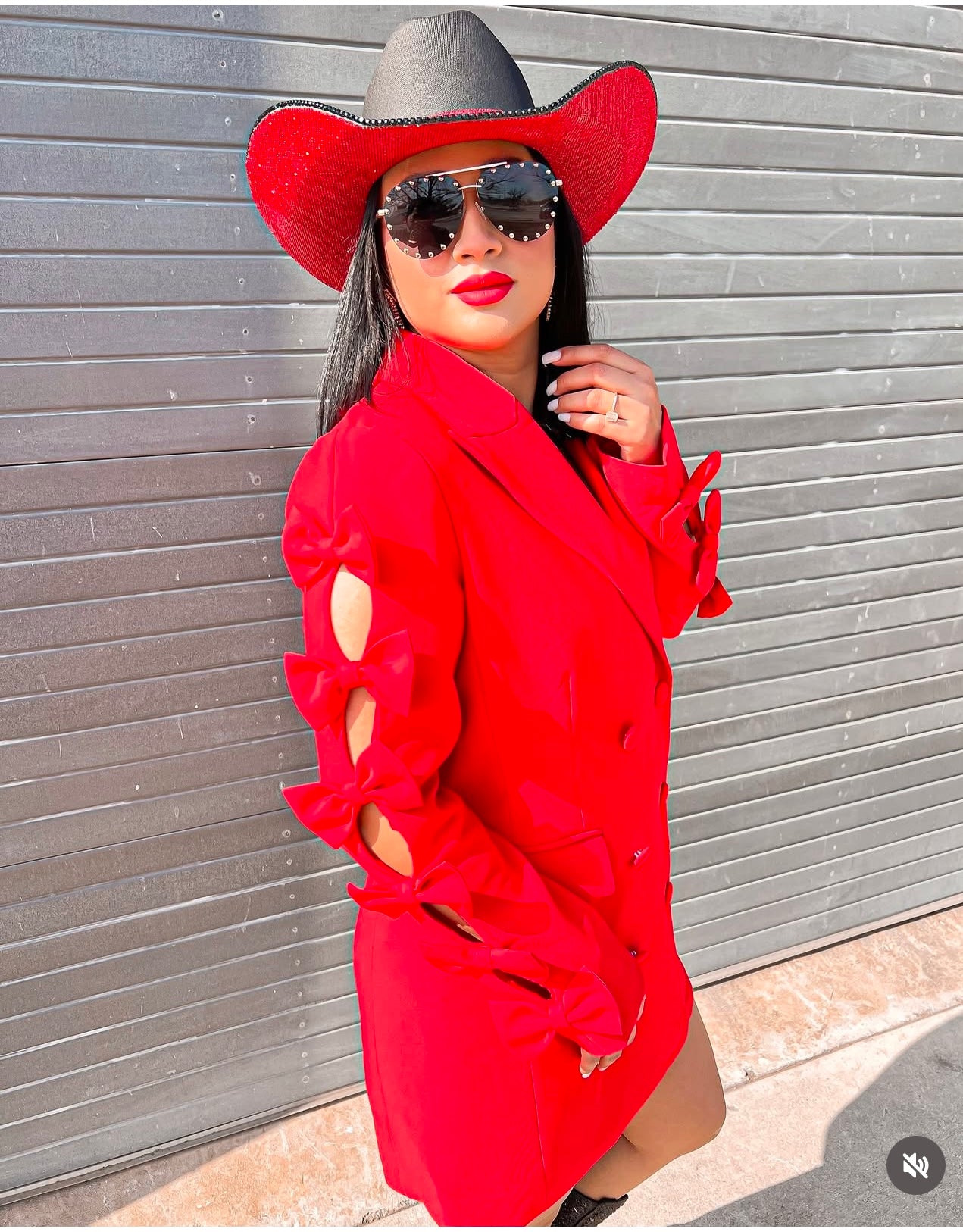 Square shaped Black & Red Hat