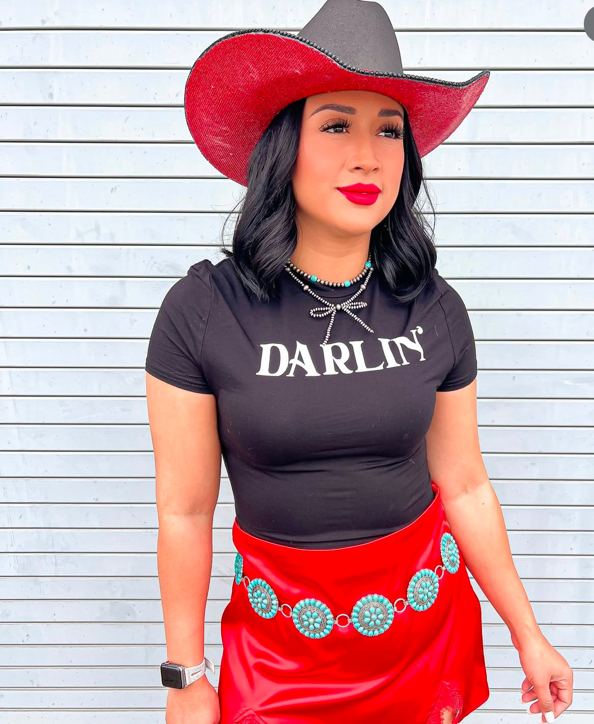 Square shaped Black & Red Hat