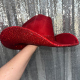 Red Suede Hat & Red Rhinestones
