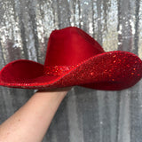 Red Suede Hat & Red Rhinestones