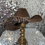 Brown Suede & Leopard Print Rhinestones