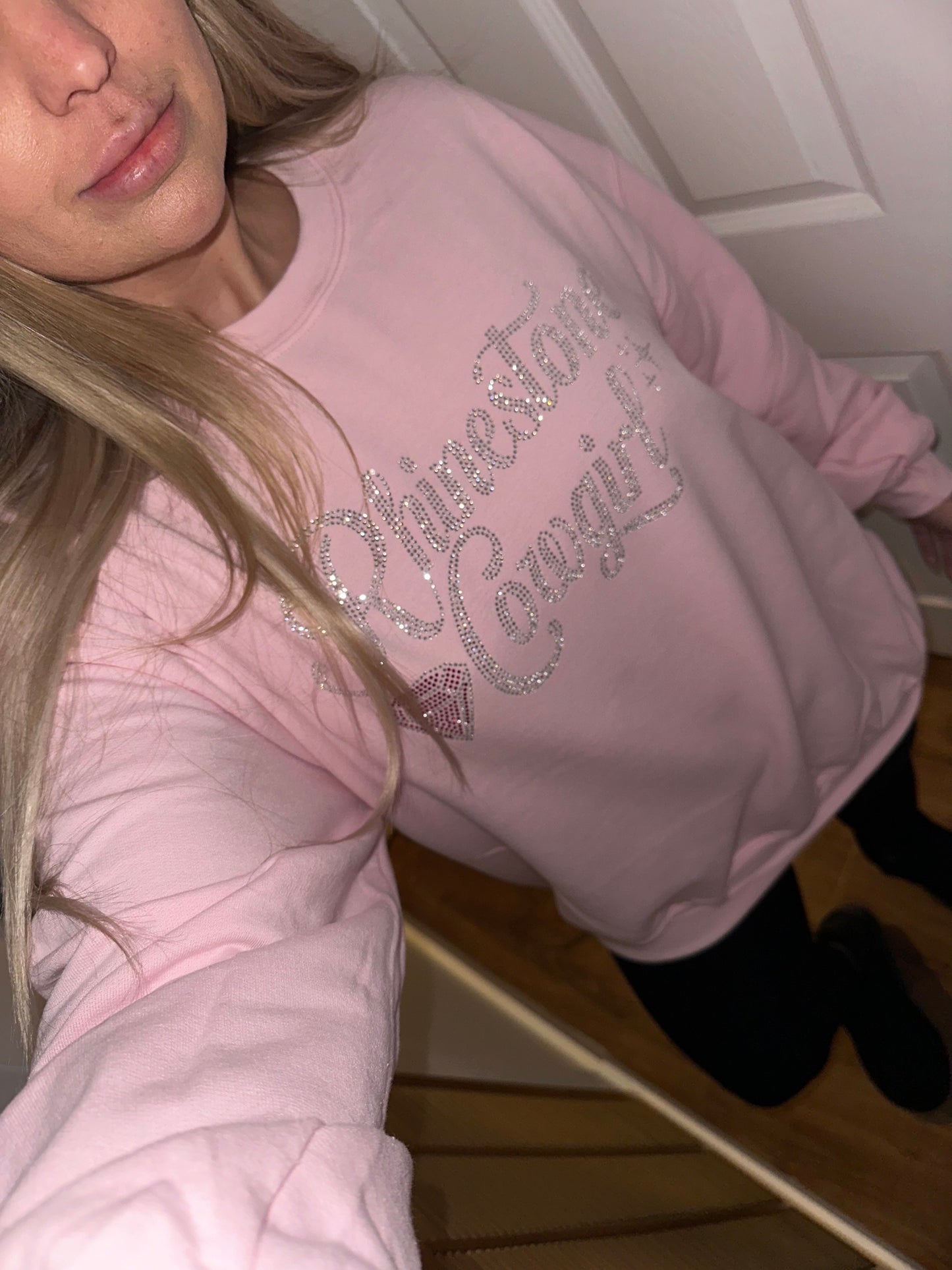 Rhinestone Cowgirl Sweatshirt in Pink