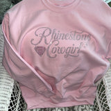 Rhinestone Cowgirl Sweatshirt in Pink
