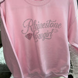 Rhinestone Cowgirl Sweatshirt in Pink