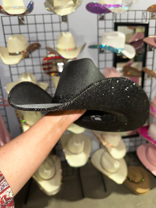 Black American Hat Makers Hat & black rhinestones