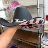 FLASH SALE: Black Straw w/ Black Cow Print