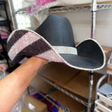FLASH SALE: Black Straw w/ Back the Blue Flag